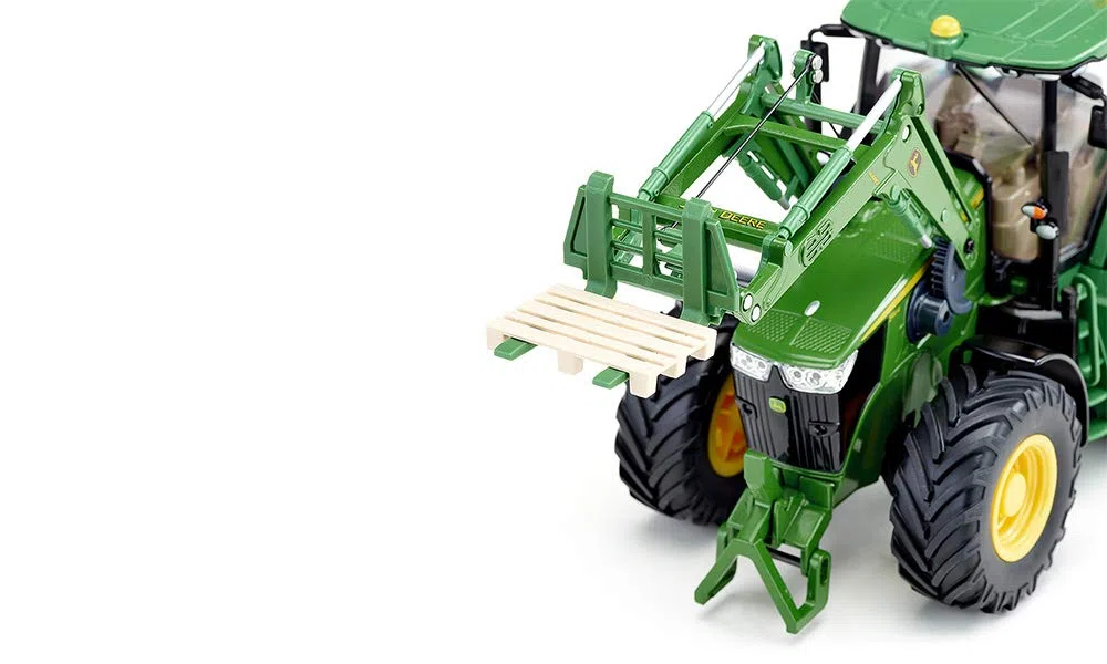 Siku 6792, John Deere 7310R Traktor mit Frontlader, Grün, Metall/Kunststoff, 1:32, Ferngesteuert, Ohne Fernsteuermodul, Steuerung via App oder Gaming Controller möglich