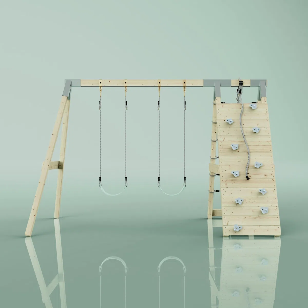 PolarPlay Klettergerüst Biene aus Holz in Grün