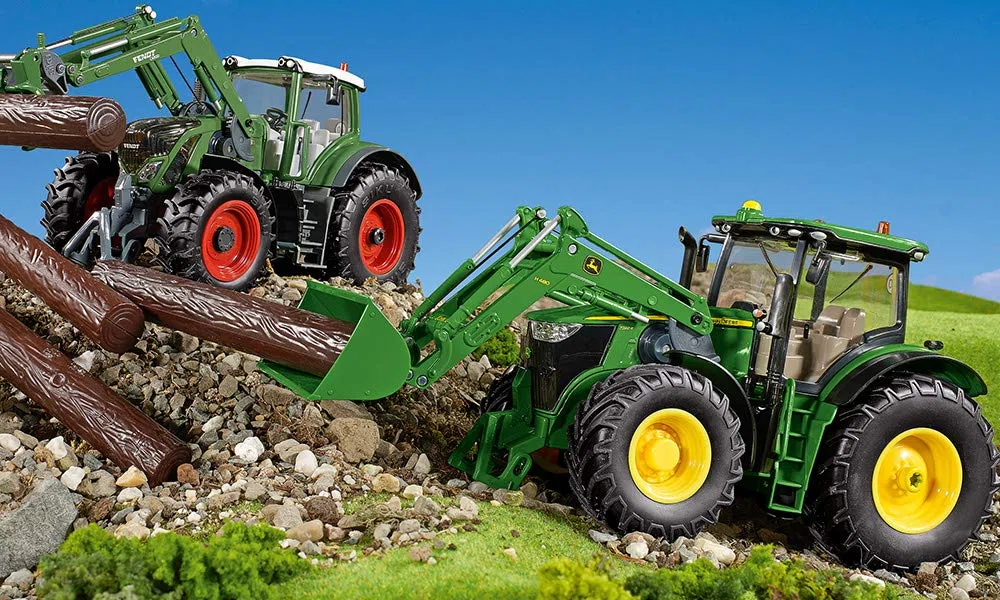 Siku 6792, John Deere 7310R Traktor mit Frontlader, Grün, Metall/Kunststoff, 1:32, Ferngesteuert, Ohne Fernsteuermodul, Steuerung via App oder Gaming Controller möglich