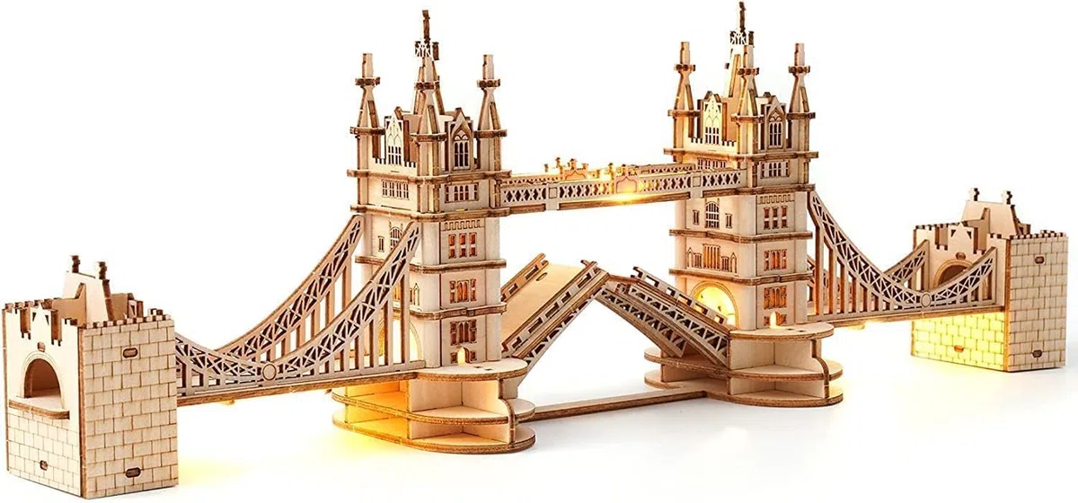 RoWood 3D Puzzle Tower Bridge Modellbau aus Holz - DIY Holzpuzzle Modellbausatz Bastelsets für Erwachsene - Handwerk Holzbausatz Geschenk zum Geburtstag/Weihnachten