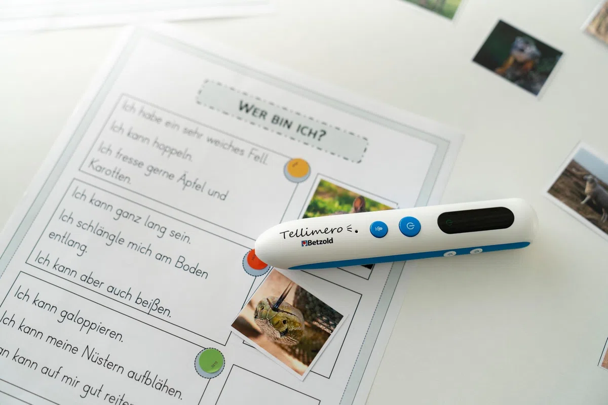 Tellimero EDU Lernstift - Selbstkontrolle mit Anzeige leise Lernfunktion Vorlesestift