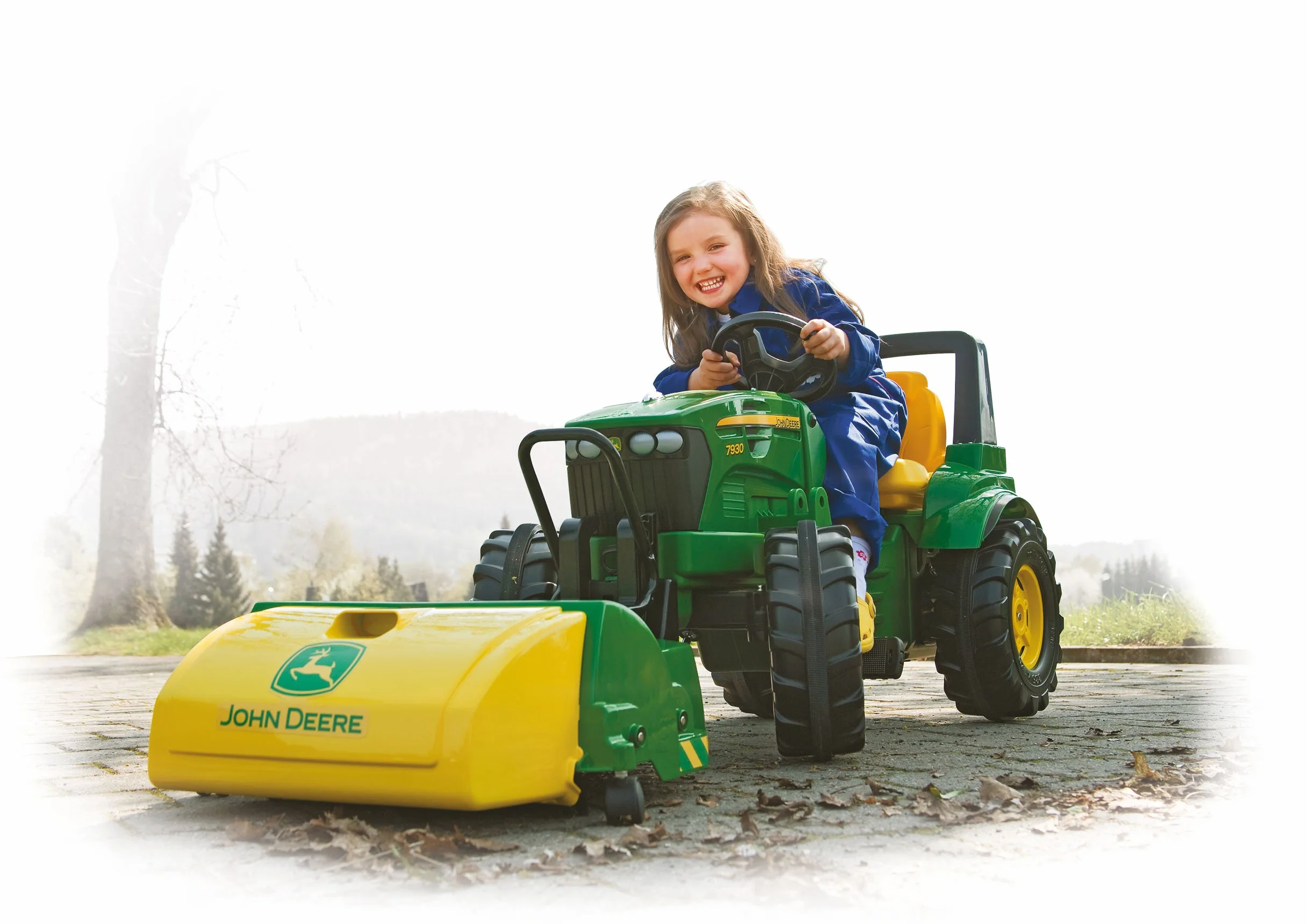 Rolly Toys 409716 rollyTrac Sweeper John Deere, Kehrmaschiene für Traktor rollyJunior, rollyFarmtrac, rollyFarmtrac Classic, rollyFarmtrac Premium, rollyX-Trac, rollyTruck (Unimog), ab 3 Jahren