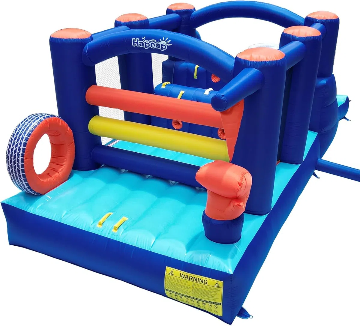 Hüpfhaus mit großer Rutsche für Kinder, 2 Kletterwände,Sprungbereich,BoxthemaGeeignet für 3 bis 8 Jahre,Indoor Outdoor,Kinder Geburtstag Geschenk (550 x 228 x 200 cm)