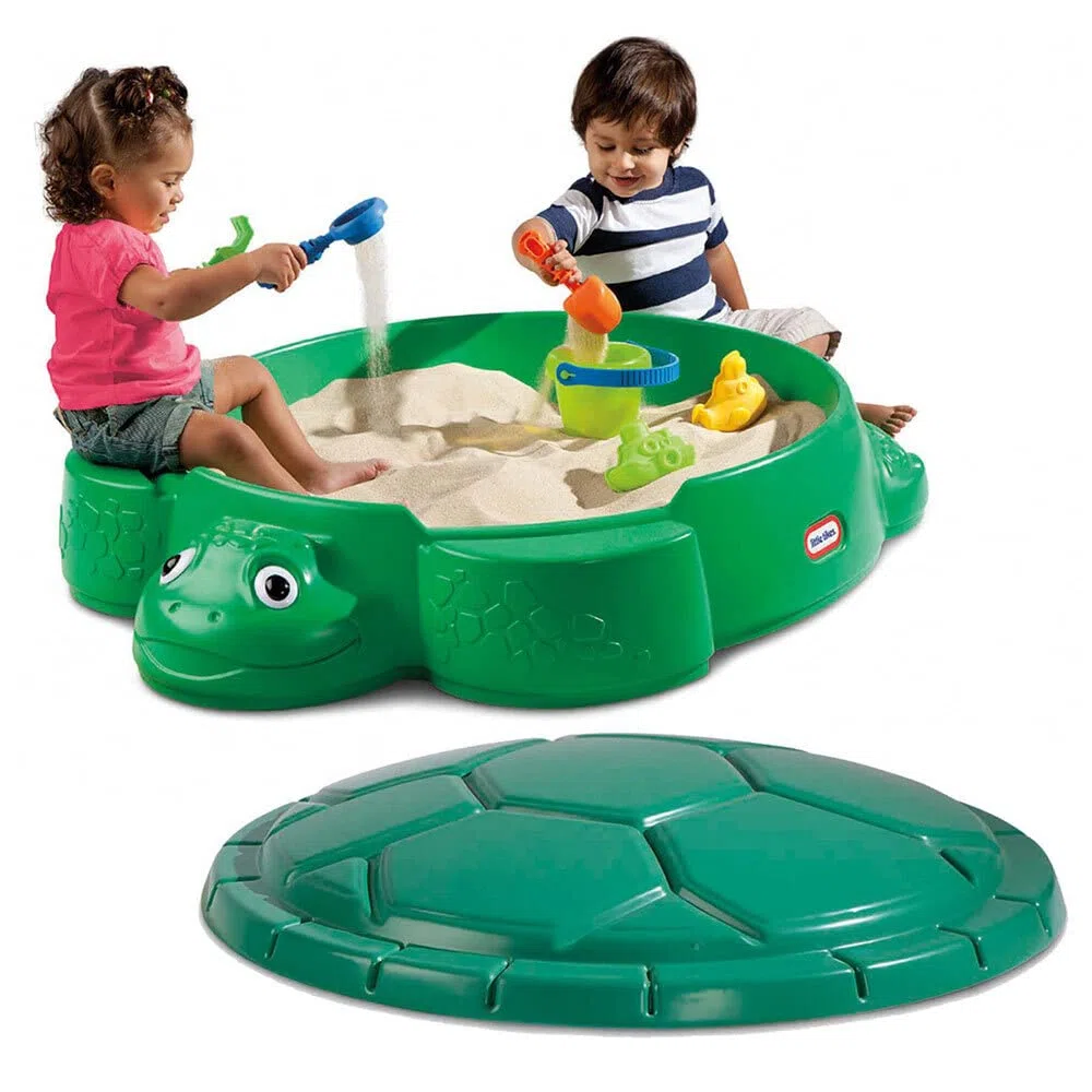 Little Tikes Schildkröte Sandkasten für den Garten. Sicheres & tragbares Sommerspielzeug und Aufbewahrungsbox. Fördert kreatives Spielen. Gartenspielzeug für Kinder ab 12 Monaten