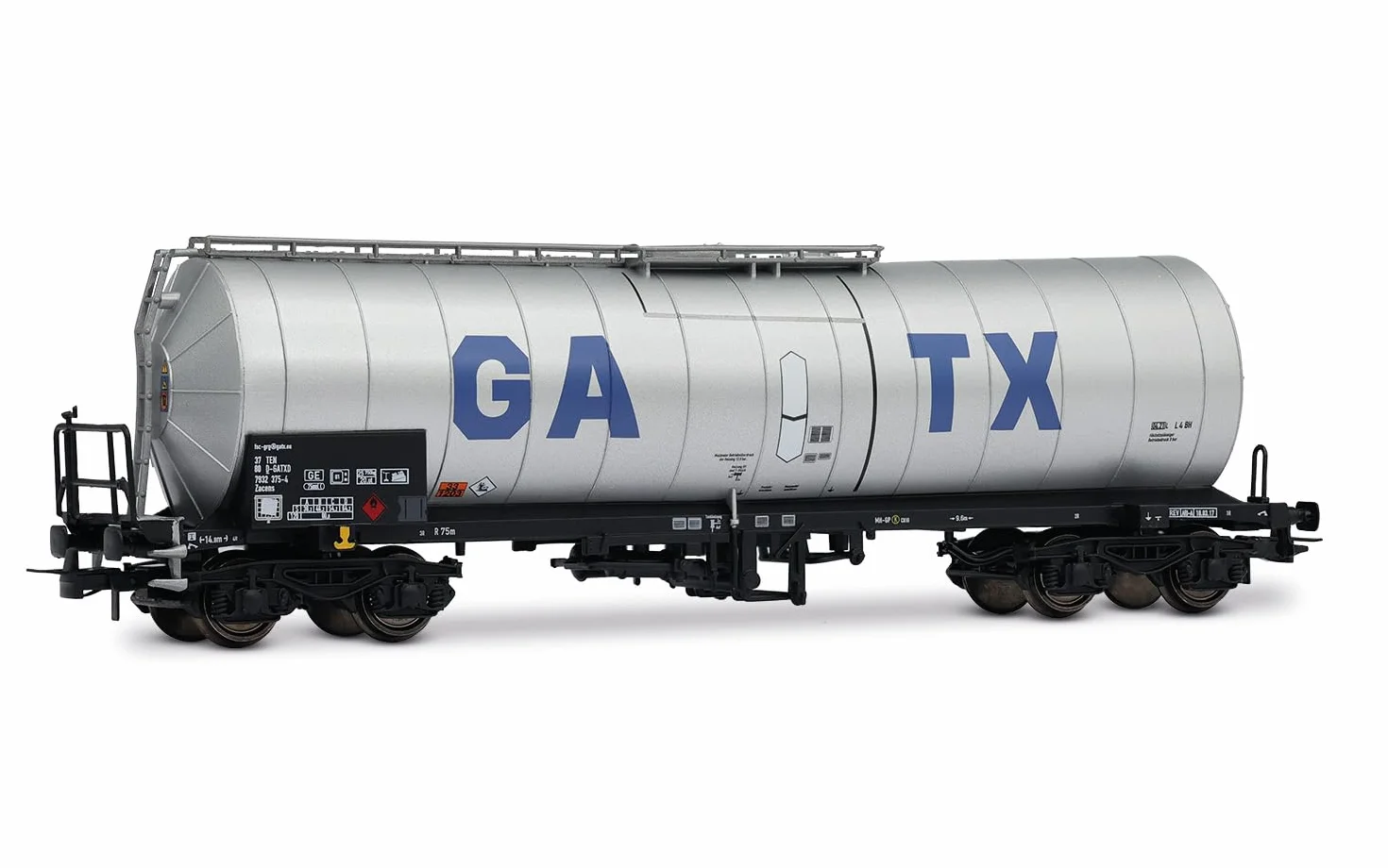 Rivarossi GATX, 2er-Pack 4-achsiger isolierter Kesselwagen, hellgraue Lackierung mit großem GATX-Logo, Ep; vI, Hellgrau