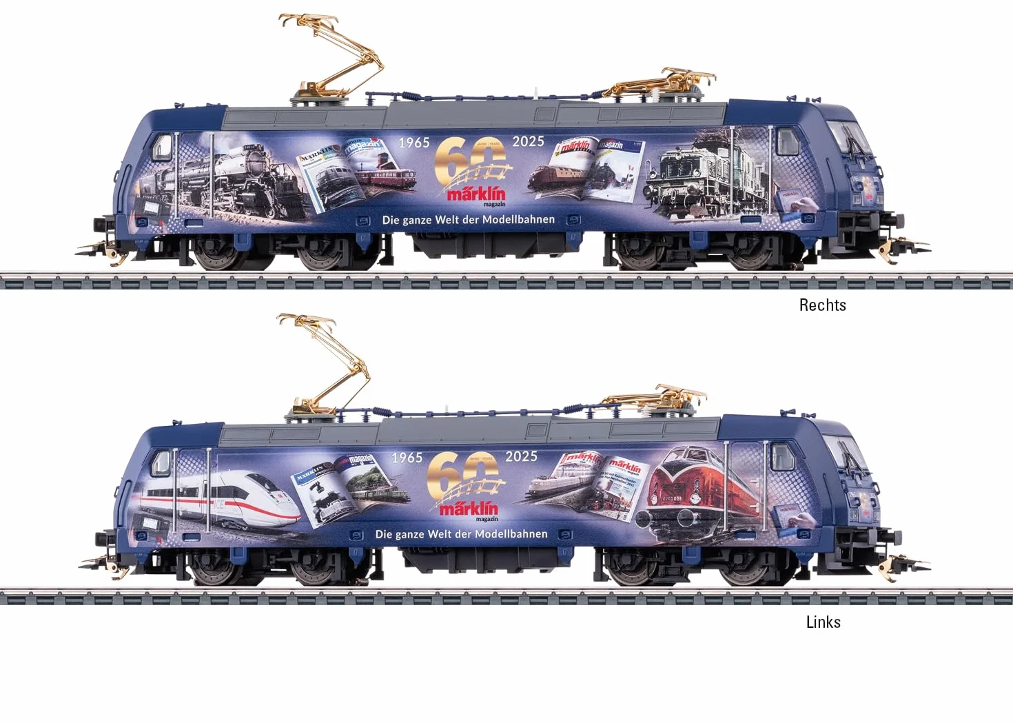 Märklin 36060 Elektrolokomotive BR 185.2 – H0 Wechselstrom – mfx Digital-Decoder, Sound, LED-Licht – Jubiläumsmodell Märklin Magazin 60 Jahre – Lokmodell 21,7 cm