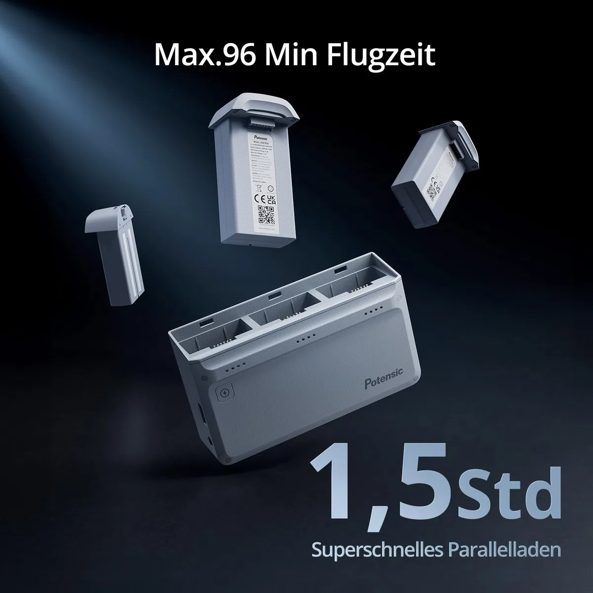 Potensic ATOM 4K GPS Drohne mit 3-Achsen-Gimbal, 96 Min. Lange Flugzeit, 6KM FPV Übertragung, Visuelles Folgen/QuickShots/RTH, unter 249g, Windstärke 5, 12MP Fotos Kameradrohne für Anfänger Erwachsene