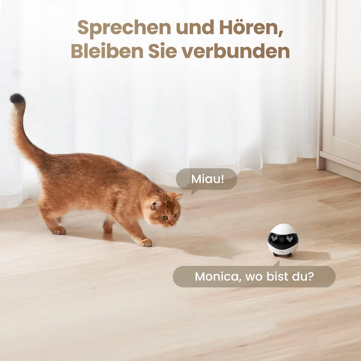 Enabot EBO Air 2 FamilyBot-Intelligenter 2K Überwachungskamera Roboter mit Selbstaufladung,Patrol Roboter für die Heimüberwachung,Kabellose Hundekamera&Katzen Kamera mit Nachtsicht,2-Wege-Audio (Weiß)