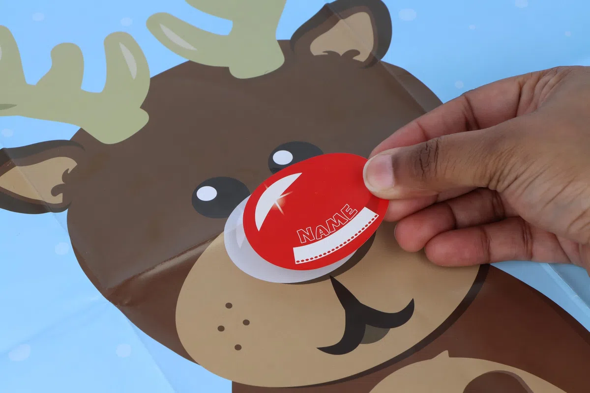 HENBRANDT 3 x Stick the Red Nose on the Reindeer 14 pcs Weihnachtsfeier Spiel Rudolph Weihnachten Familie festliche Spiele Weihnachtsstrumpf Füllung Party Füllung Aktivitätsspiel für Jungen und