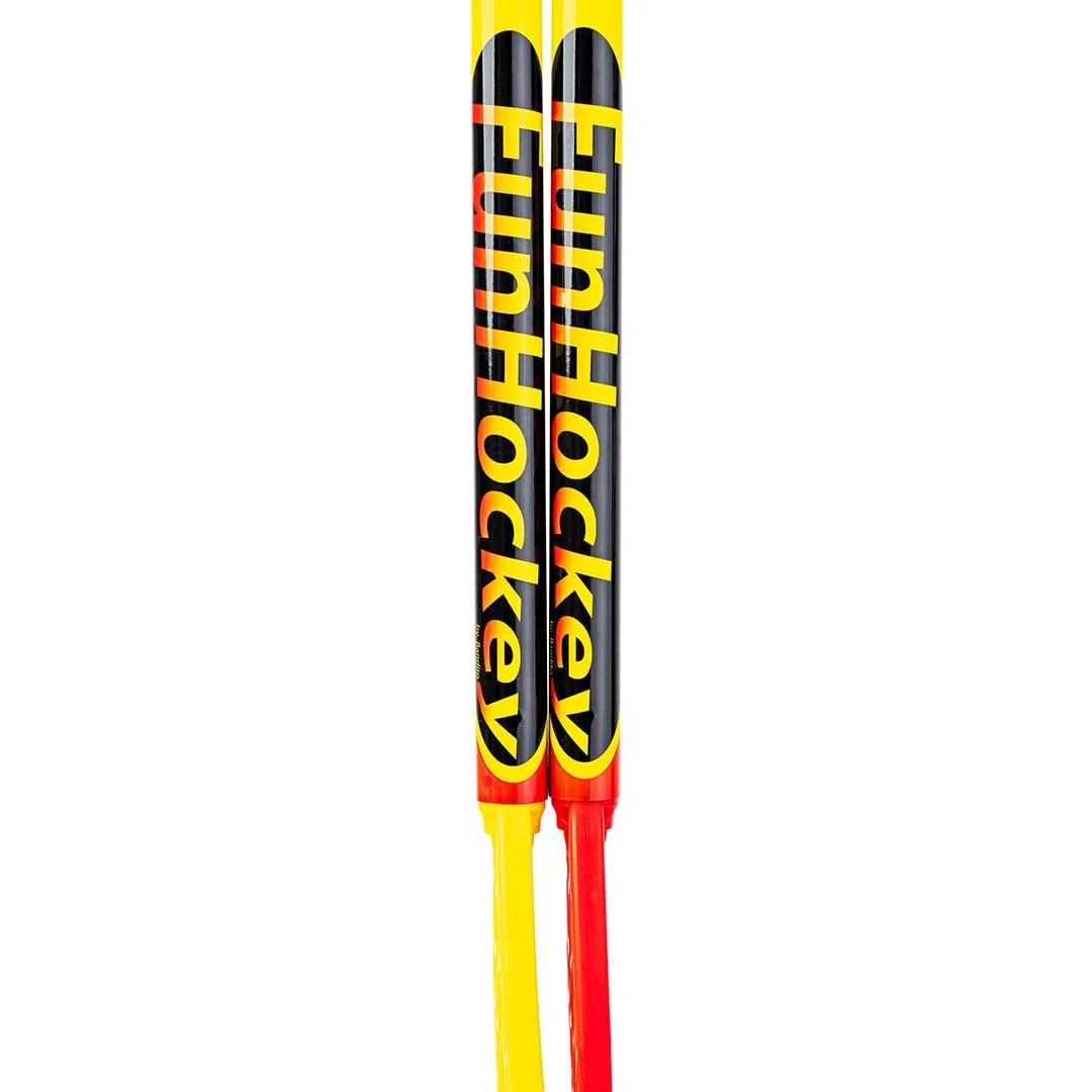 Bandito FunHockey Schlägersets mit Bälle, Floorball Stick, Streethockey Outdoor/Indoor, Team-Set mit 12 Schläger + 12 Bälle und 2 Schläger 2 Bälle, sowie 4 Schläger + 4 Bälle inkl. Tragetasche