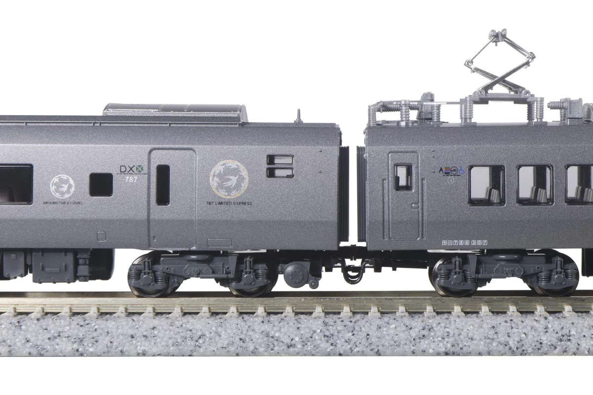 Kato JR 787 Series Around Kyushu 4 Car Add on Set - Metallic Grau - Zug - Tischplatte - Sculpture
