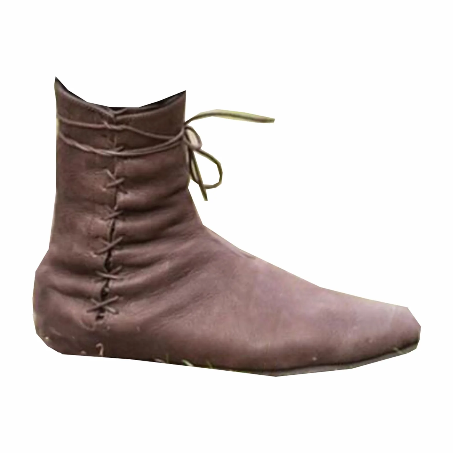 PU Leder - Renaissance Mittelalter Cosplay Stiefel Schnürstiefel Motorrad Stiefel Kampf Vintage Distressed Pu Leder Mode für Frauen und Männer Cosplay,Braun,43