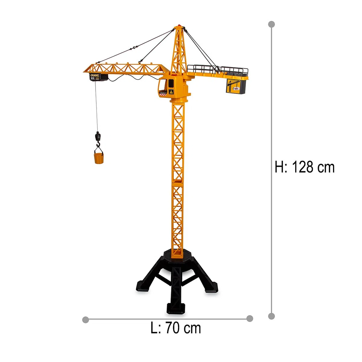 JAMARA 406320 Turmdrehkran Crane XXL 128 2,4GHz - Kinder Spielzeug Ferngesteuert, Fernbedienung Rc Toy, Kran für Baustelle Remote Control, Geschenk für Kinder, Metallhaken