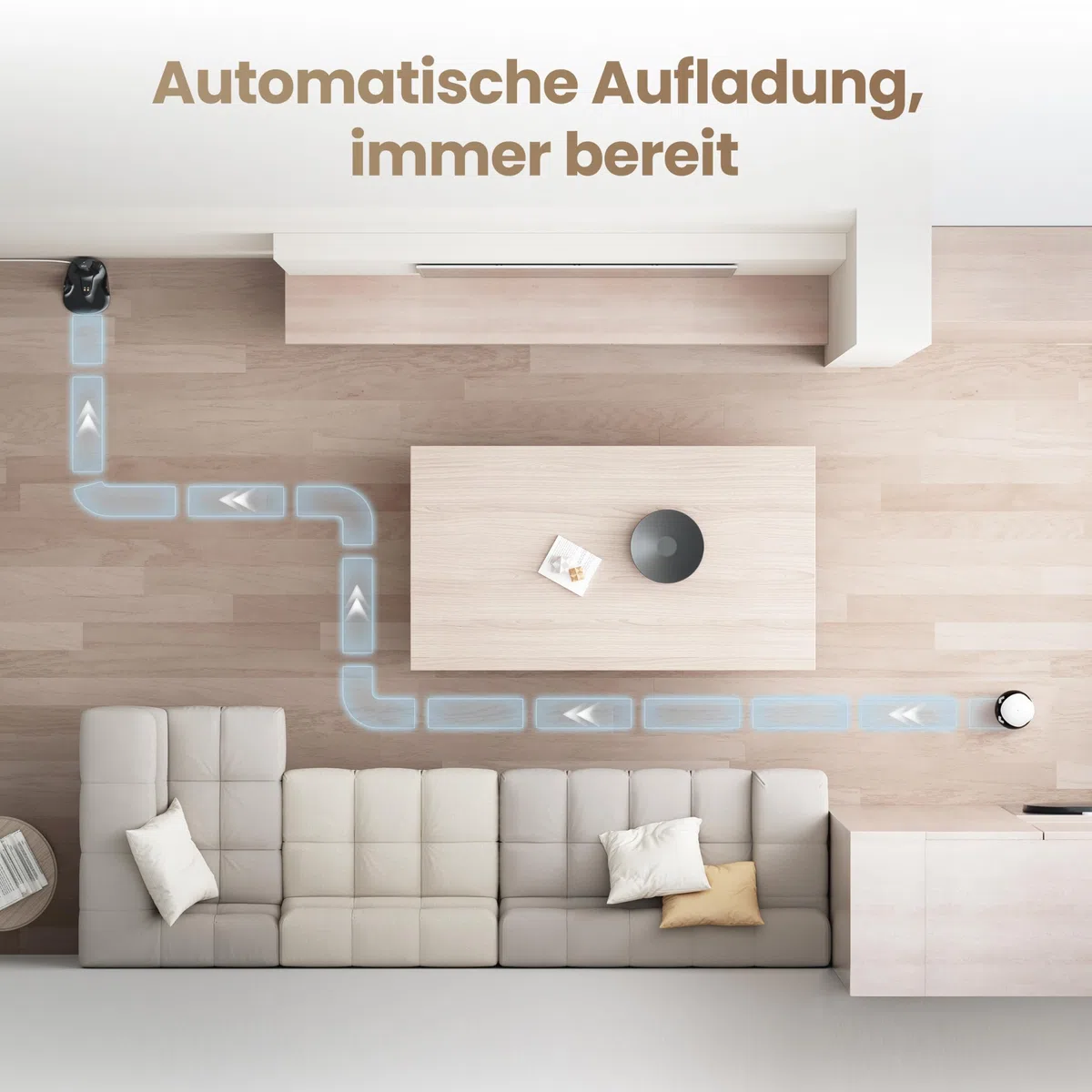Enabot EBO Air 2 FamilyBot-Intelligenter 2K Überwachungskamera Roboter mit Selbstaufladung,Patrol Roboter für die Heimüberwachung,Kabellose Hundekamera&Katzen Kamera mit Nachtsicht,2-Wege-Audio (Weiß)
