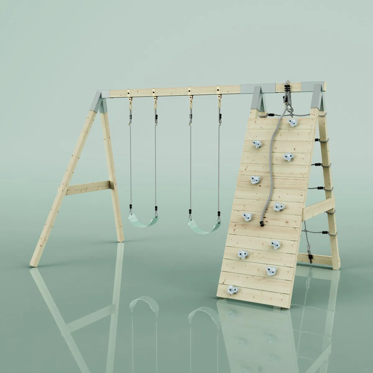 PolarPlay Klettergerüst Biene aus Holz in Grün