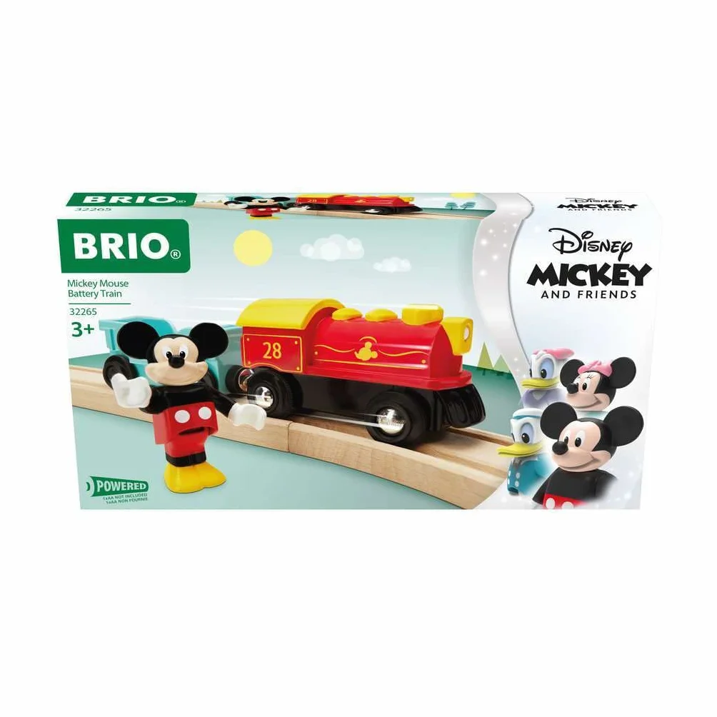 BRIO 32265 Micky Maus Zug Batteriebetriebener Lok mit Waggon Figur