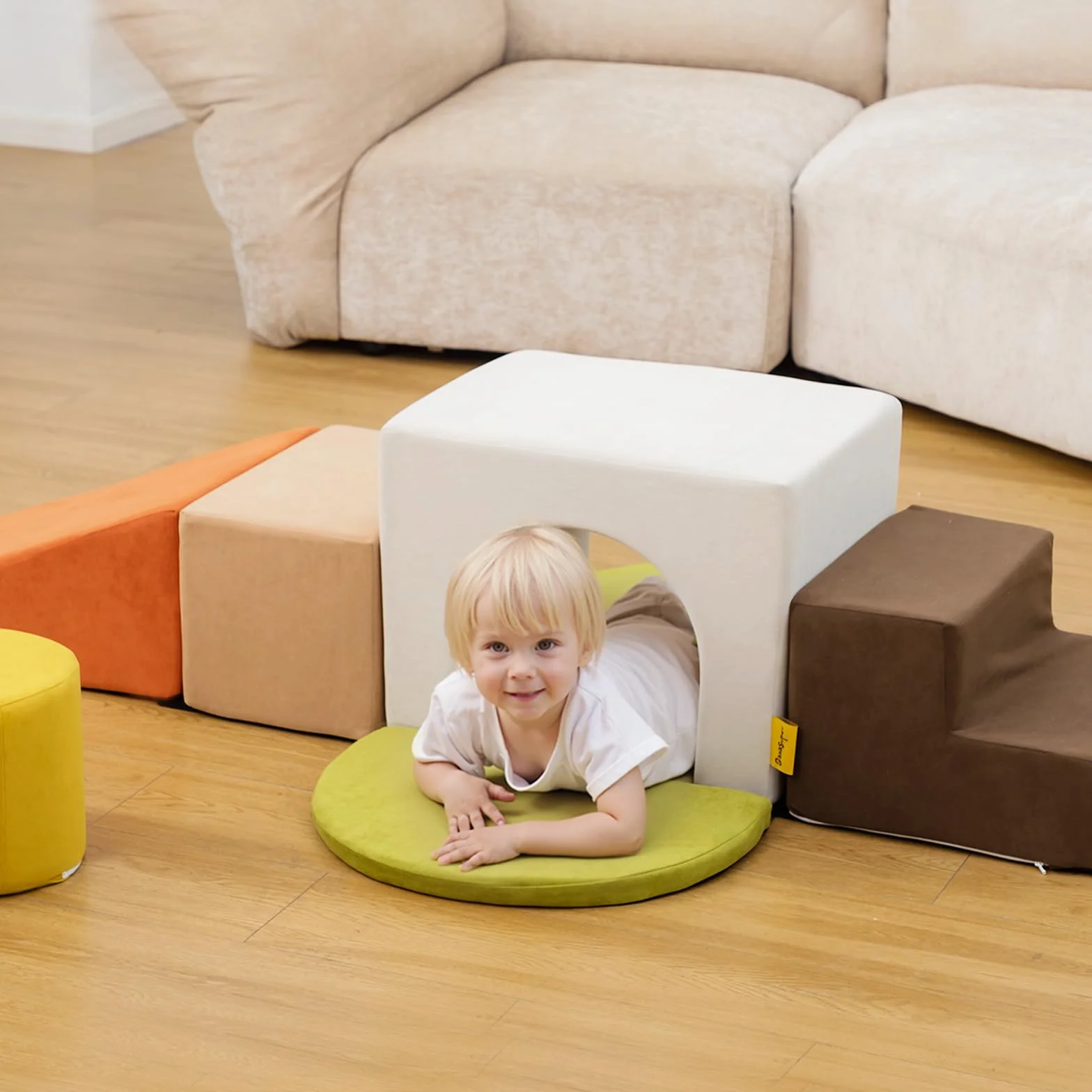 BanaSuper Schaumstoff-Kletterblöcke für Kinder, Schaumstoff Bausteine XXL, EN71-zertifiziert & rutschfest, Kinder Montessori Spielzeug, Waschbare Hülle für Indoor-Spaß, Baby Soft Playset(Bunt)