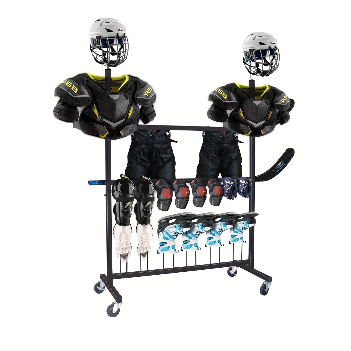 Hockey-Ausrüstungstrockengestell – Eishockeyschlägerhalter, Feldhockey-Trockner – Großes Hockey-Display, Aufbewahrungsregal – Sport-Metallständer für Lacrosse