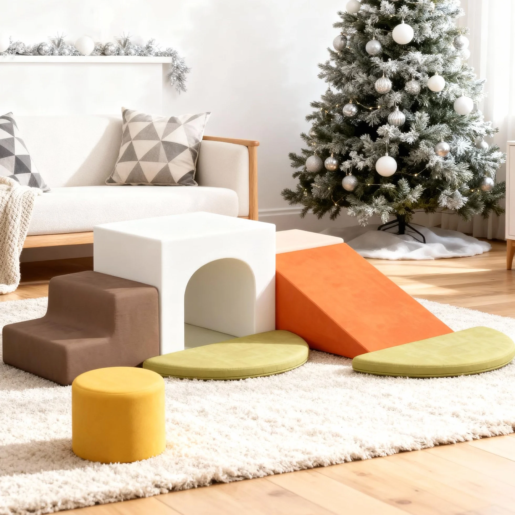 BanaSuper Schaumstoff-Kletterblöcke für Kinder, Schaumstoff Bausteine XXL, EN71-zertifiziert & rutschfest, Kinder Montessori Spielzeug, Waschbare Hülle für Indoor-Spaß, Baby Soft Playset(Bunt)