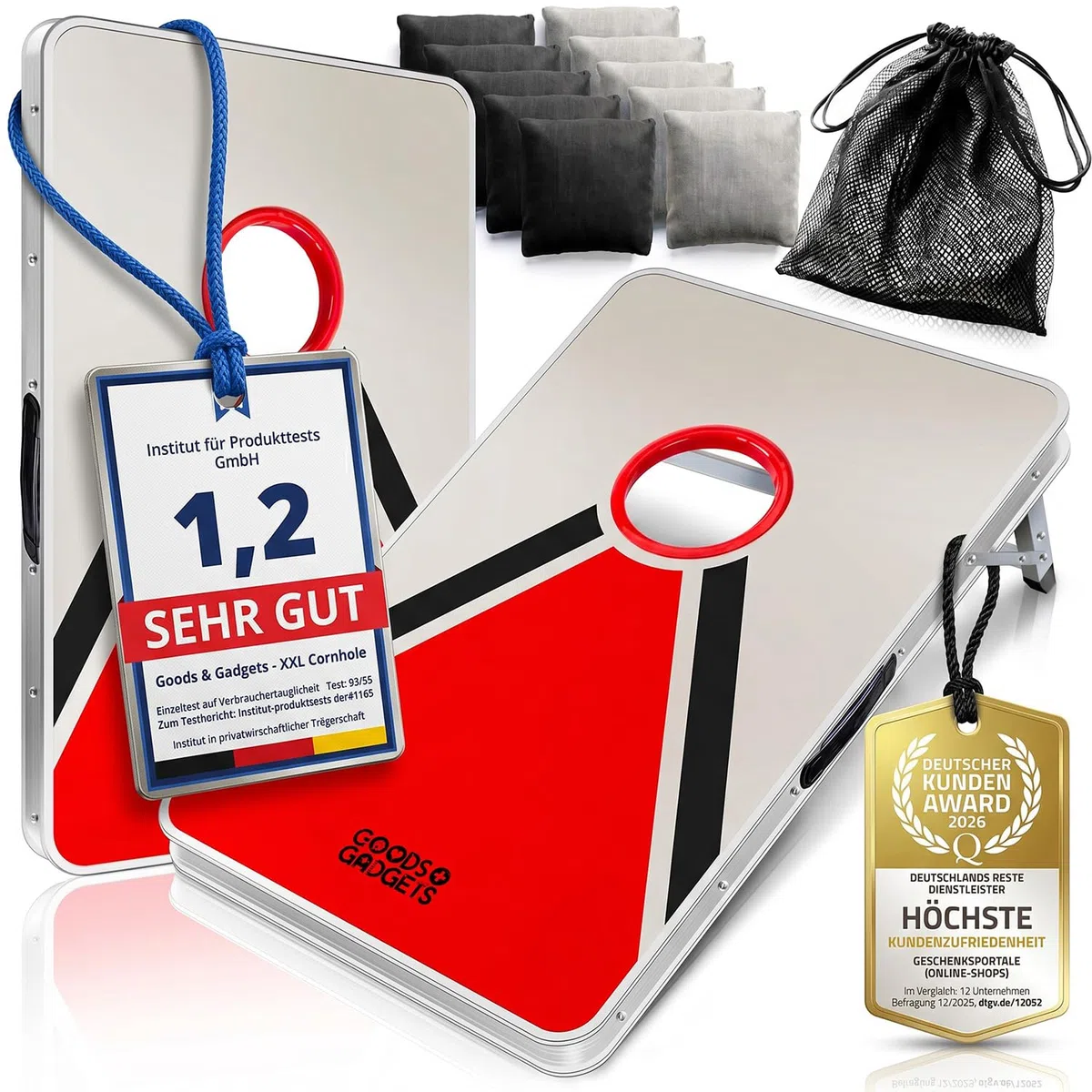 XXL Cornhole-Spiel Outdoor Indoor Geschicklichkeitsspiel mit extra großen Sandsäckchen