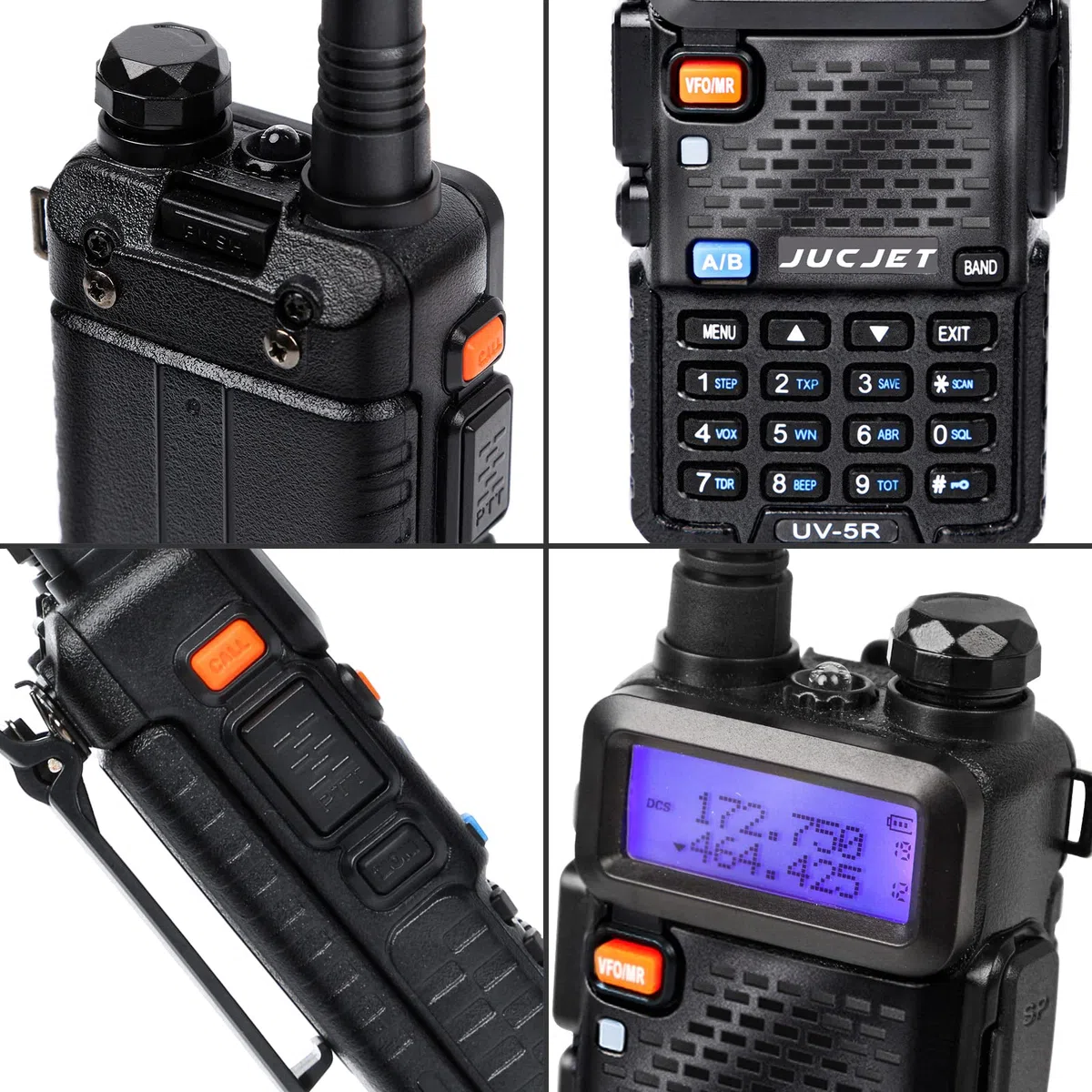 5R M Amateurfunk-Handgerät, verbessertes Funkgerät der 5R-Serie, kompatibel mit Einstellungen der UV-5R-Serie, 128 Kanäle, 5W/1W Leistung, VOX, LED-Taschenlampe, USB-Ladestation, 1er-Pack